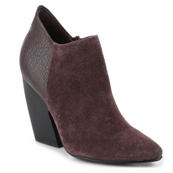 Crown Vintage Naydine Womens Boots Size 11 Tan Suede Ankle Booties dark plum - Picture 1 of 16